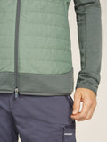 Haut à capuche, manches longues et glissière Quantum Hybrid en mélange de mérinos Homme Galaxy/Moss - 5