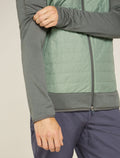 Haut à capuche, manches longues et glissière Quantum Hybrid en mélange de mérinos Homme Galaxy/Moss - 7