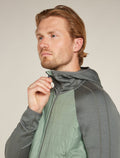 Haut à capuche, manches longues et glissière Quantum Hybrid en mélange de mérinos Homme Galaxy/Moss - 8