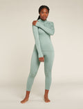 Women's 300 MerinoFine™ Polar Long Sleeve Half Zip Thermal Top Moss - 3