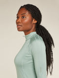 Women's 300 MerinoFine™ Polar Long Sleeve Half Zip Thermal Top Moss - 5