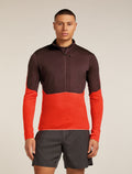 Men's Merino Blend 200 Realfleece™ Descender Long Sleeve Half Zip Top Java/Fervid - 1