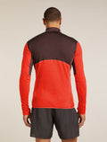 Men's Merino Blend 200 Realfleece™ Descender Long Sleeve Half Zip Top Java/Fervid - 2