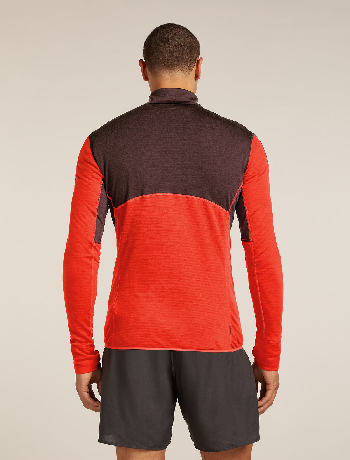 Men's Merino Blend 200 Realfleece™ Descender Long Sleeve Half Zip Top Java/Fervid - 2