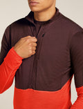 Men's Merino Blend 200 Realfleece™ Descender Long Sleeve Half Zip Top Java/Fervid - 6
