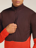 Men's Merino Blend 200 Realfleece™ Descender Long Sleeve Half Zip Top Java/Fervid - 7