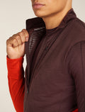 Men's Merino Blend 200 Realfleece™ Descender Long Sleeve Half Zip Top Java/Fervid - 9