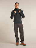 Men's Merino Blend 200 Realfleece™ Descender Long Sleeve Half Zip Top Jet Heather/Black - 4