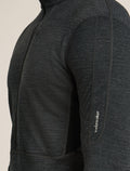 Men's Merino Blend 200 Realfleece™ Descender Long Sleeve Half Zip Top Jet Heather/Black - 5