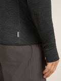 Men's Merino Blend 200 Realfleece™ Descender Long Sleeve Half Zip Top Jet Heather/Black - 7