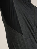 Men's Merino Blend 200 Realfleece™ Descender Long Sleeve Half Zip Top Jet Heather/Black - 9