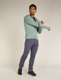 Men's Merino Blend 200 Realfleece™ Descender Long Sleeve Zip Hoodie Moss/Galaxy - 3