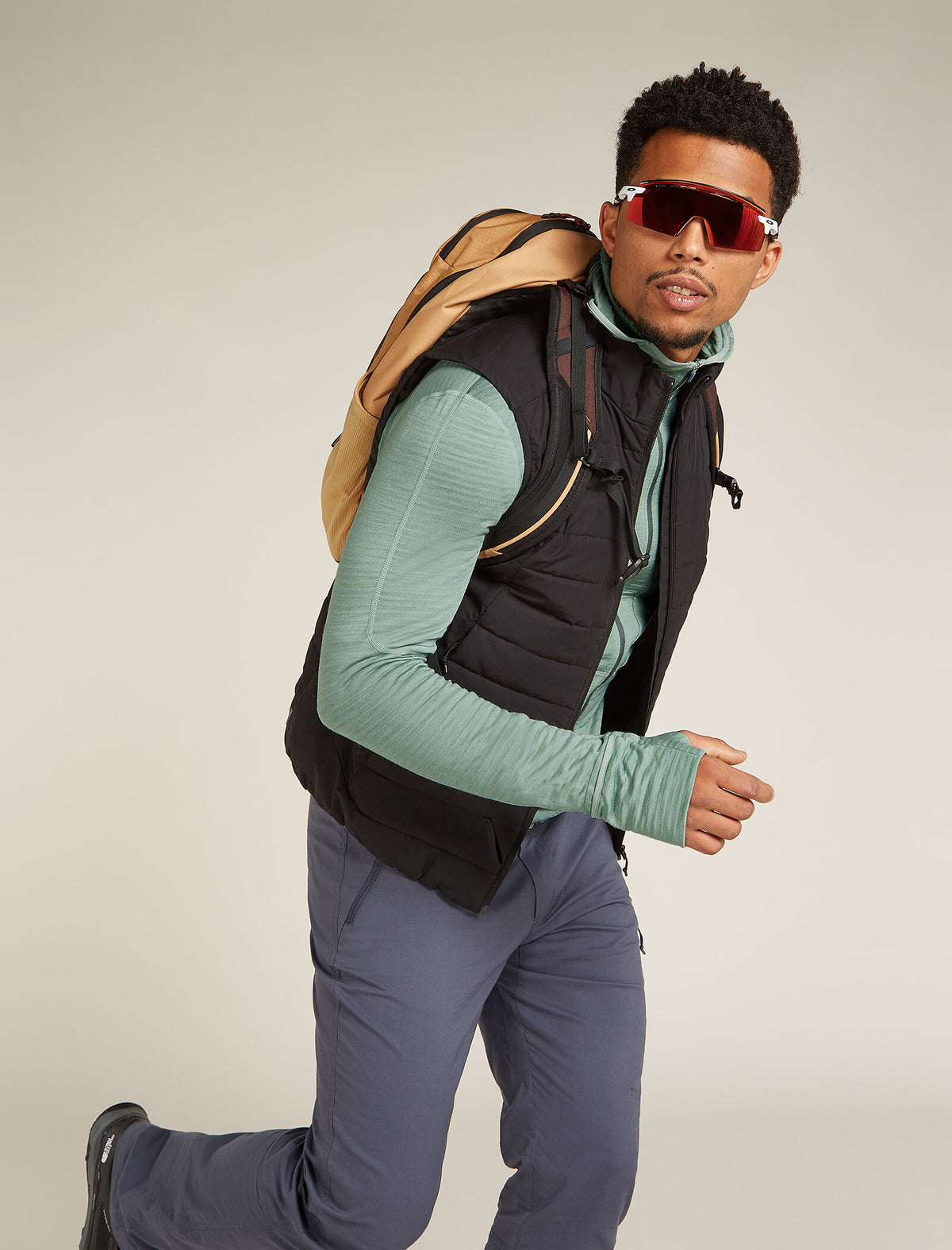 Men's Merino Blend 200 Realfleece™ Descender Long Sleeve Zip Hoodie Moss/Galaxy - 4