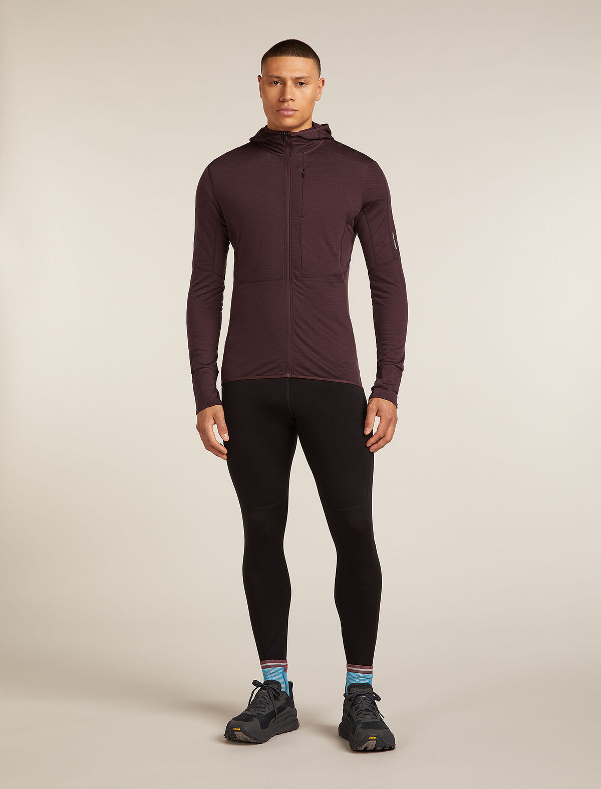 Haut à capuche, manches longues et glissière 200 RealFleece™ Descender en mélange de mérinos Men's Java - 3