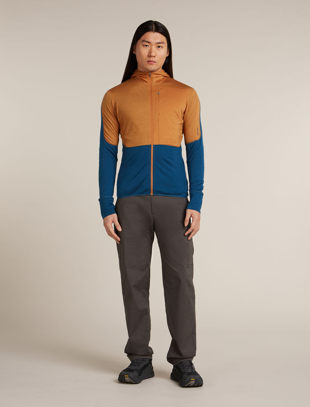 Haut à capuche, manches longues et glissière 200 RealFleece™ Descender en mélange de mérinos Men's Trail/Atlantis - 3