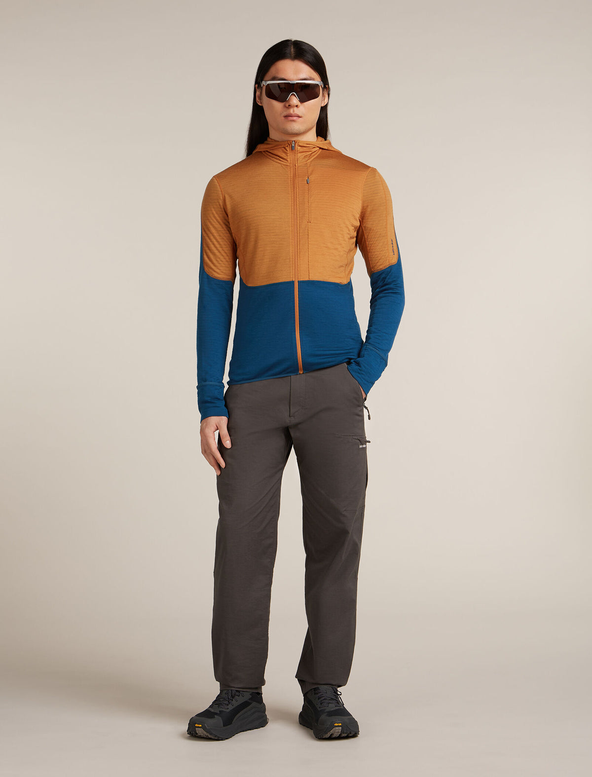 Haut à capuche, manches longues et glissière 200 RealFleece™ Descender en mélange de mérinos Men's Trail/Atlantis - 4
