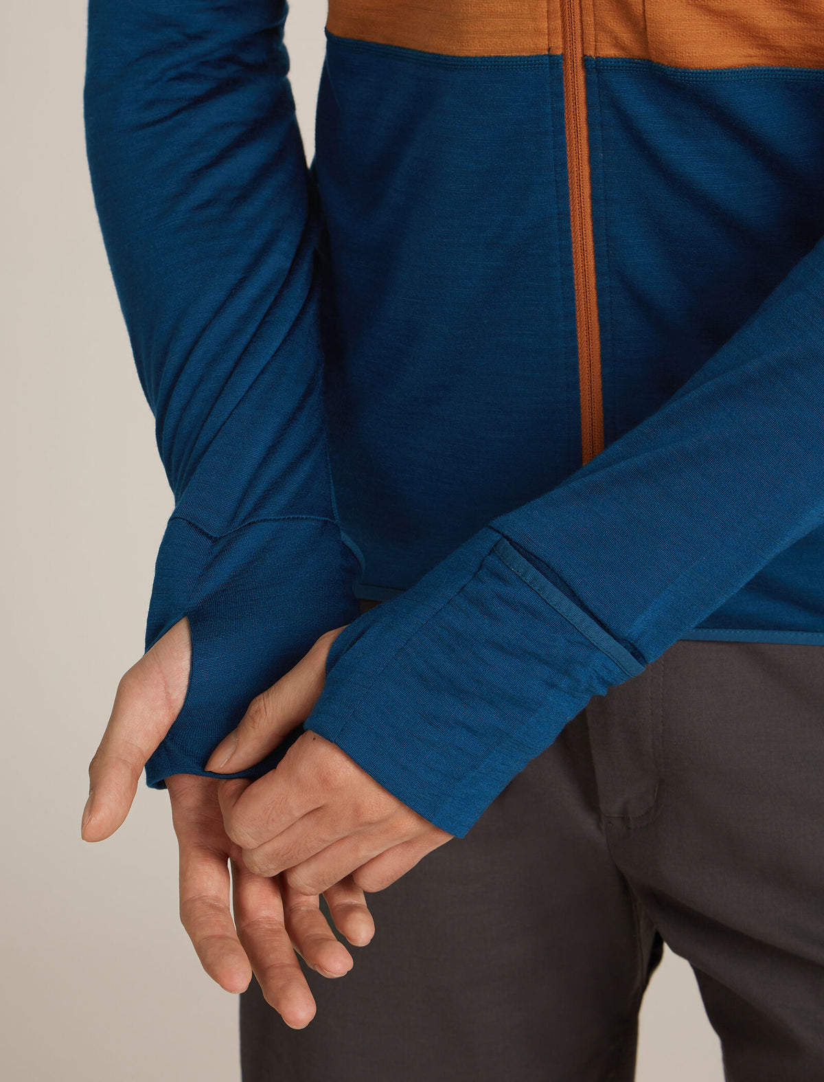 Haut à capuche, manches longues et glissière 200 RealFleece™ Descender en mélange de mérinos Men's Trail/Atlantis - 8