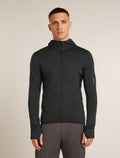 Haut à capuche, manches longues et glissière 200 RealFleece™ Descender en mélange de mérinos Men's Jet Heather/Black - 1
