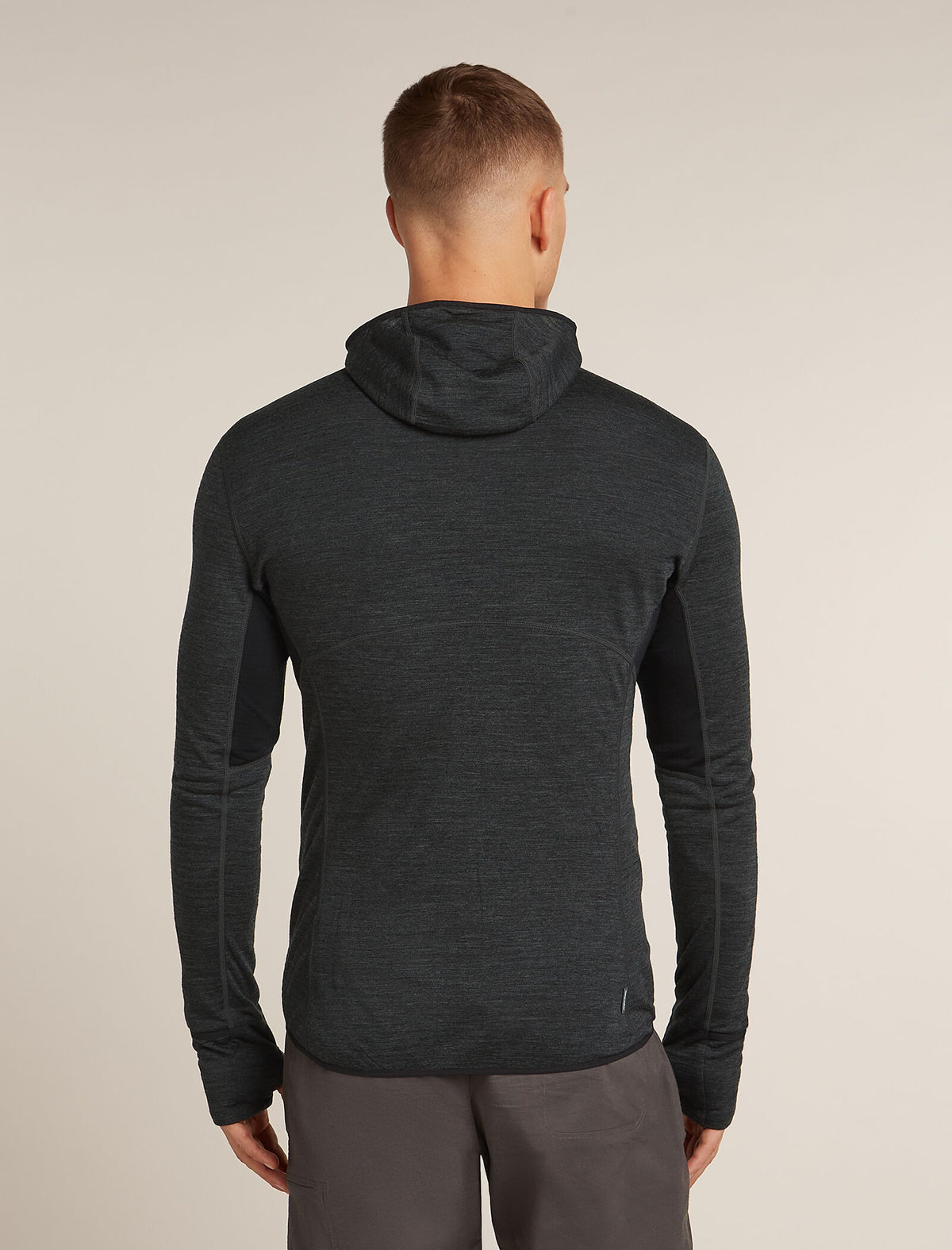 Haut à capuche, manches longues et glissière 200 RealFleece™ Descender en mélange de mérinos Men's Jet Hthr/Black - 2