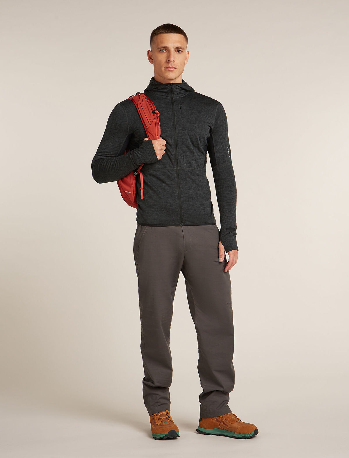 Haut à capuche, manches longues et glissière 200 RealFleece™ Descender en mélange de mérinos Men's Jet Heather/Black - 4