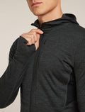 Haut à capuche, manches longues et glissière 200 RealFleece™ Descender en mélange de mérinos Men's Jet Heather/Black - 6