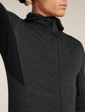 Haut à capuche, manches longues et glissière 200 RealFleece™ Descender en mélange de mérinos Men's Jet Heather/Black - 9