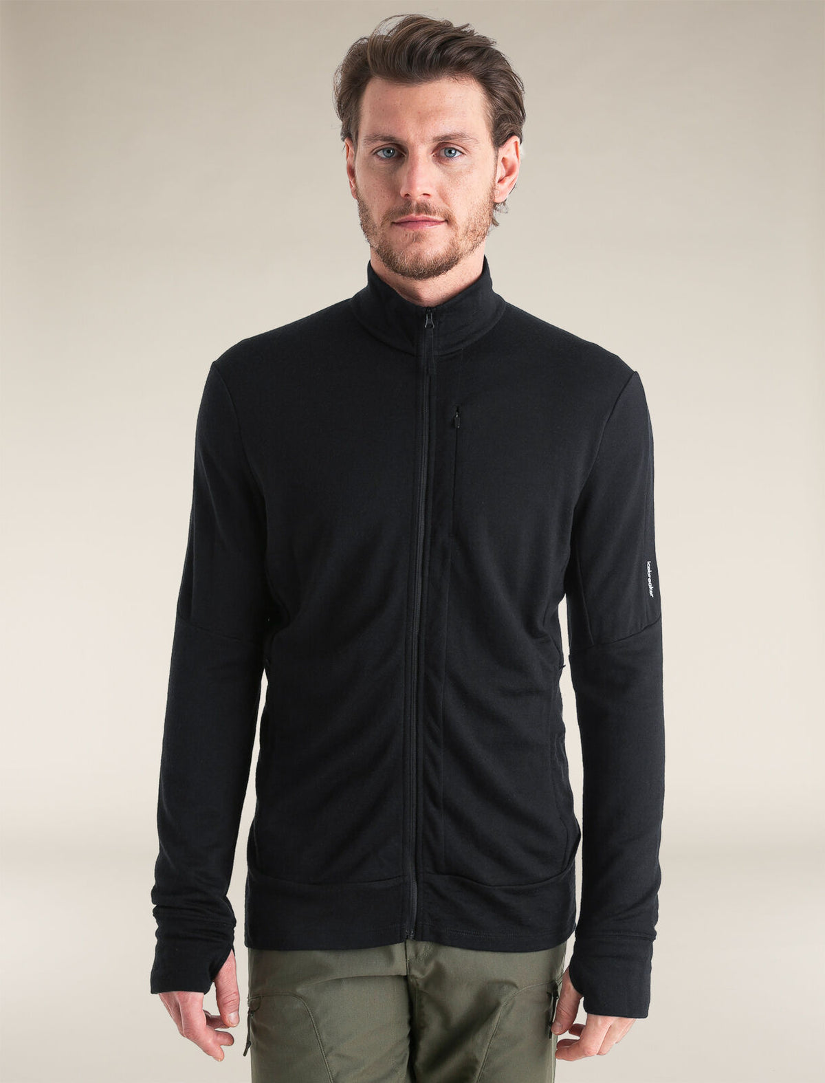 Manteau à manches longues et glissière 260 Quantum en mérinos Men's Black - 1