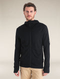 Haut à capuche, manches longues et glissière 260 Quantum en mérinos Men's Black - 1
