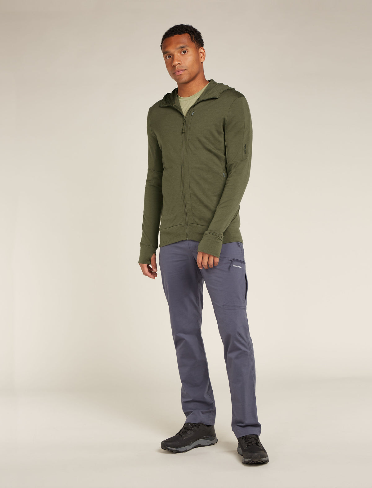 Haut à capuche, manches longues et glissière 260 Quantum en mérinos Men's Loden - 3
