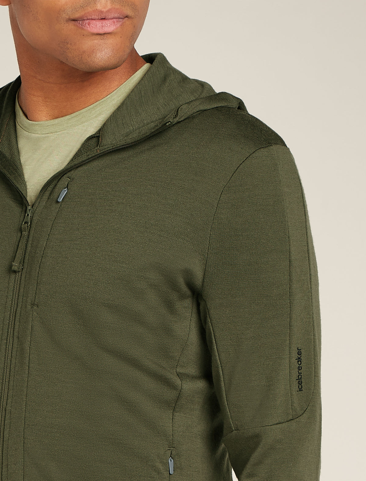 Haut à capuche, manches longues et glissière 260 Quantum en mérinos Men's Loden - 4