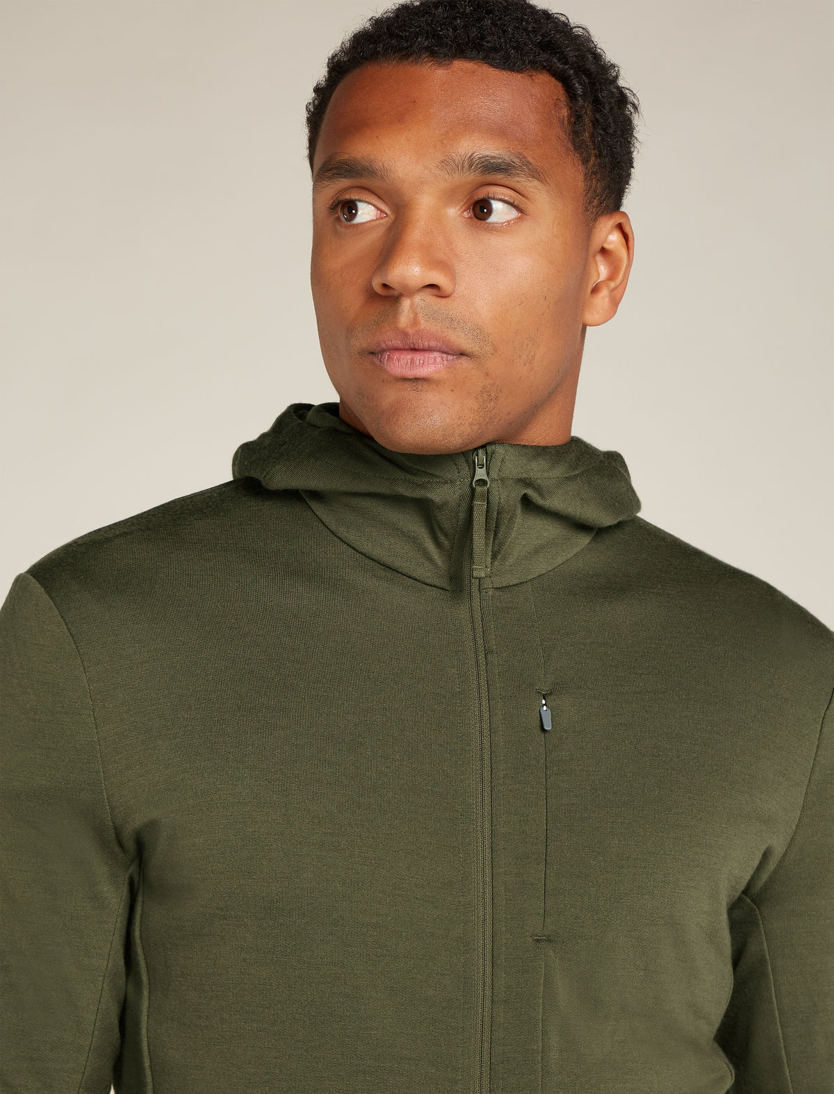 Haut à capuche, manches longues et glissière 260 Quantum en mérinos Men's Loden - 6