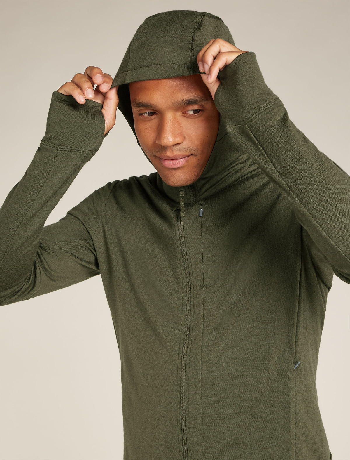 Haut à capuche, manches longues et glissière 260 Quantum en mérinos Men's Loden - 7