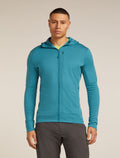 Haut à capuche, manches longues et glissière 260 Quantum en mérinos Men's Topaz - 1