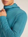 Haut à capuche, manches longues et glissière 260 Quantum en mérinos Men's Topaz - 5