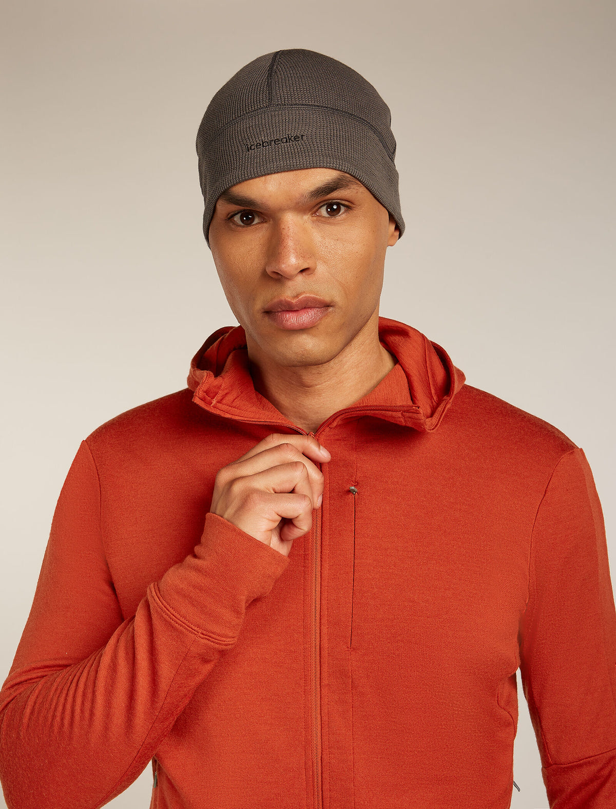 Haut à capuche, manches longues et glissière 260 Quantum en mérinos Men's Agate - 6