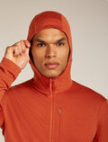 Haut à capuche, manches longues et glissière 260 Quantum en mérinos Men's Agate - 9