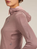 Women's Merino 260 Quantum Long Sleeve Zip Hoodie Summit/Blush - 5