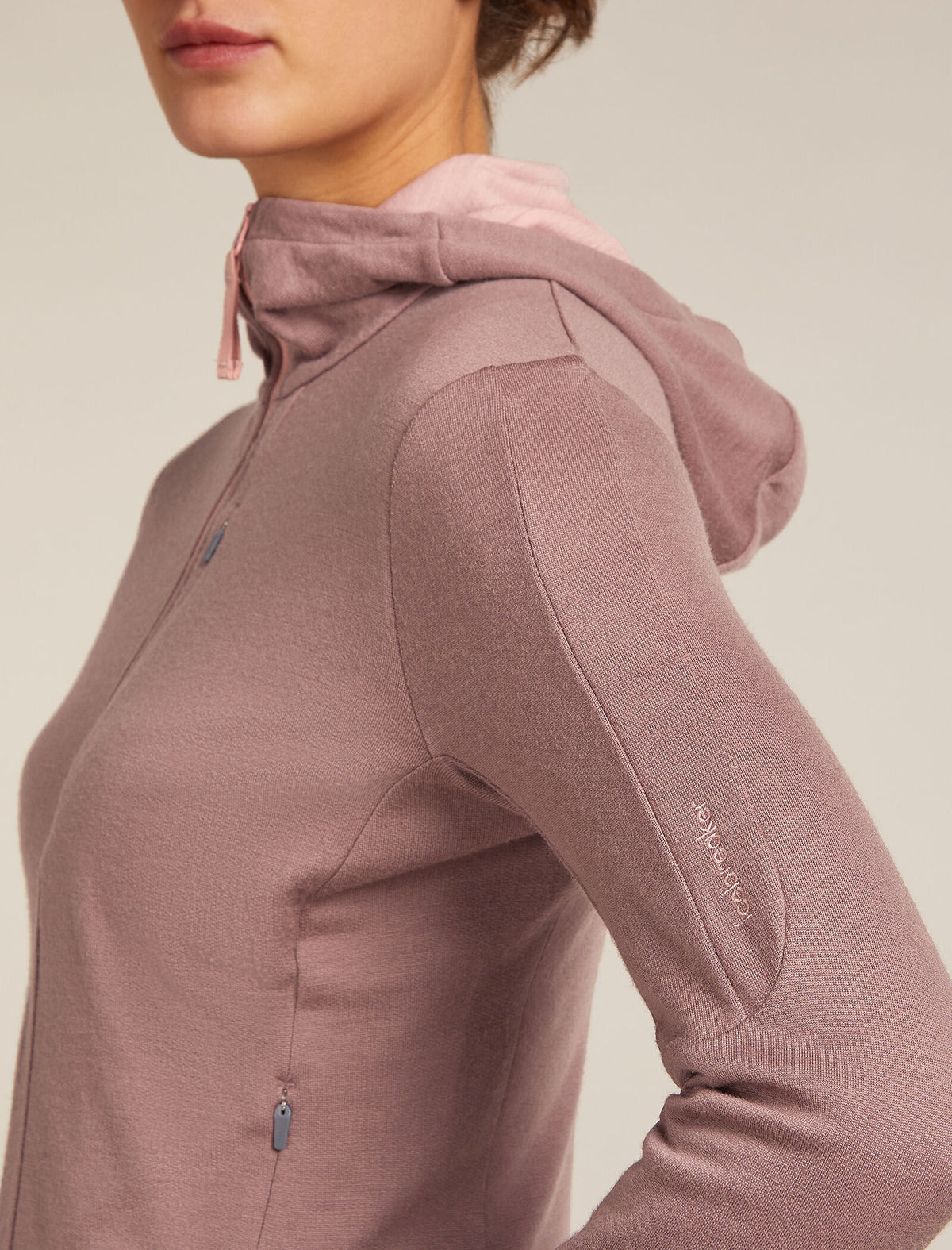 Women's Merino 260 Quantum Long Sleeve Zip Hoodie Summit/Blush - 5