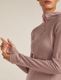 Women's Merino 260 Quantum Long Sleeve Zip Hoodie Summit/Blush - 6