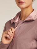 Women's Merino 260 Quantum Long Sleeve Zip Hoodie Summit/Blush - 7