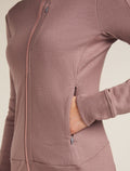 Women's Merino 260 Quantum Long Sleeve Zip Hoodie Summit/Blush - 9