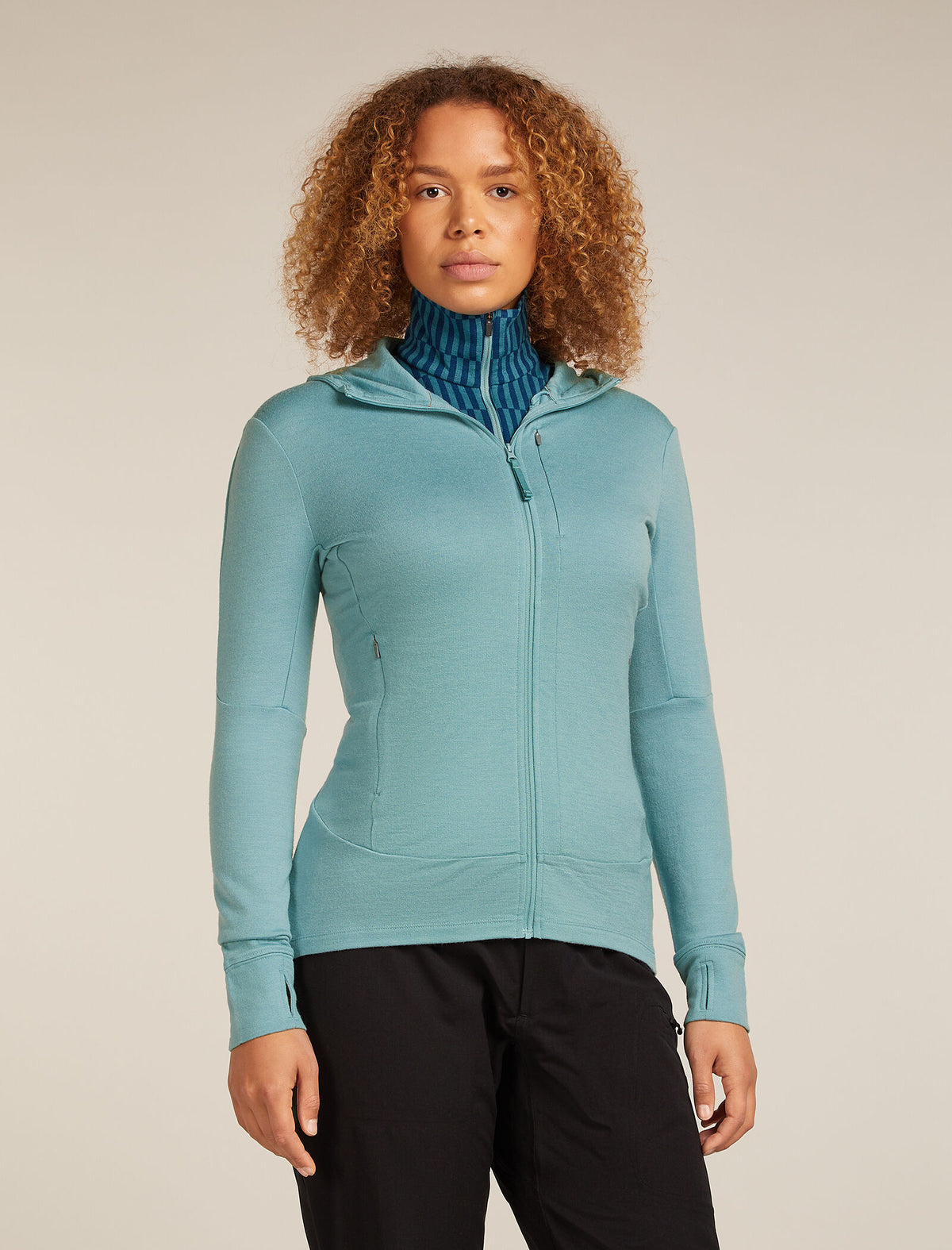 Women's Merino 260 Quantum Long Sleeve Zip Hoodie Hydro - 1