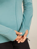 Women's Merino 260 Quantum Long Sleeve Zip Hoodie Hydro - 6