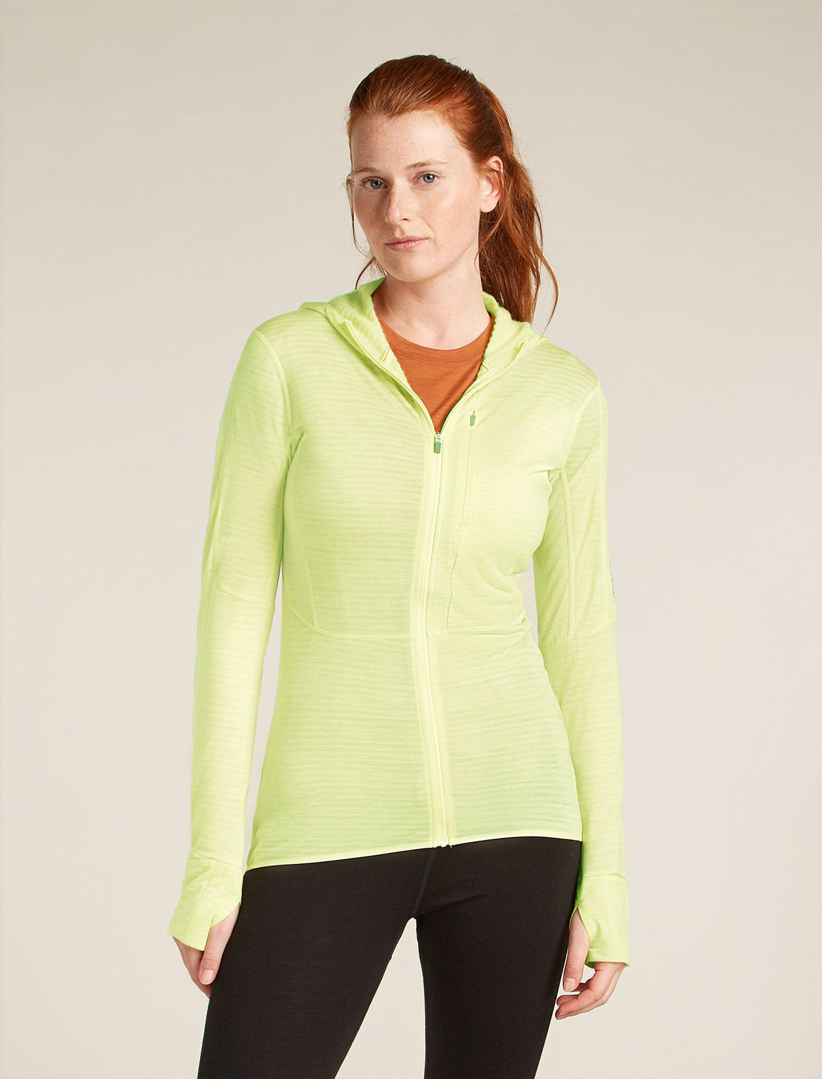 Women's Merino Blend 200 Realfleece™ Descender Long Sleeve Zip Hoodie Citrine - 1