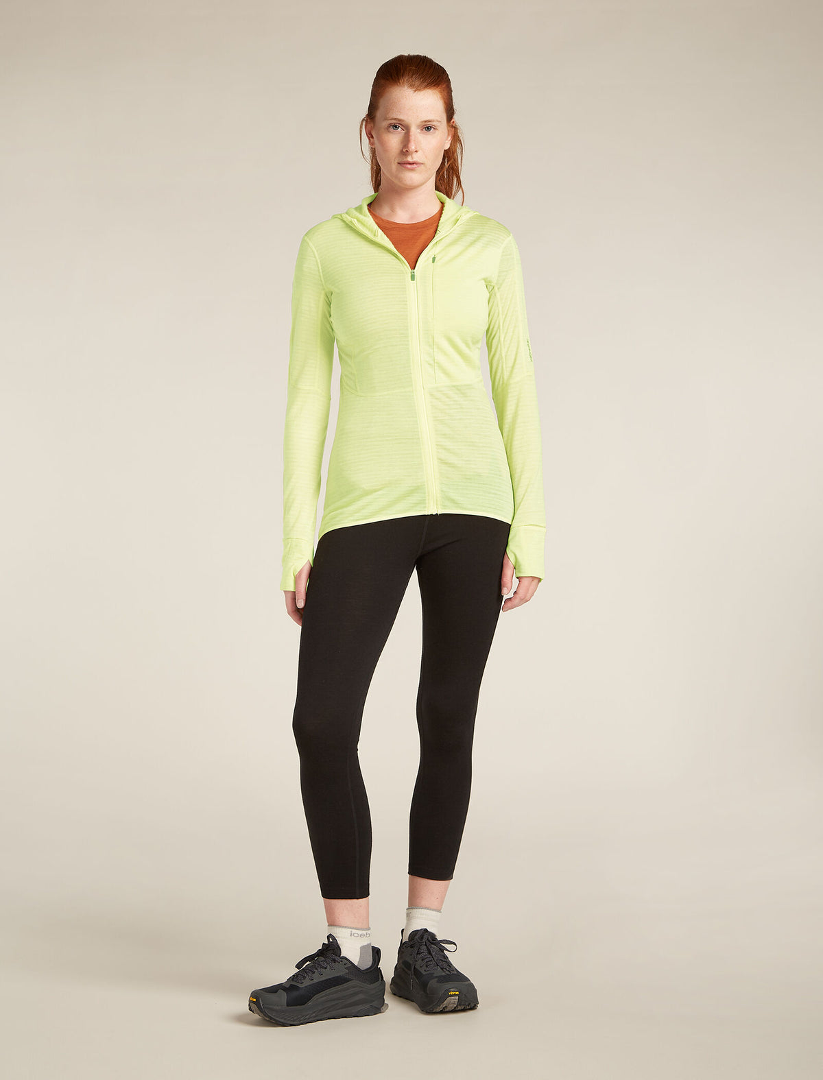 Women's Merino Blend 200 Realfleece™ Descender Long Sleeve Zip Hoodie Citrine - 3