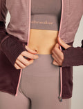 Women's Merino Blend 200 Realfleece™ Descender Long Sleeve Zip Hoodie Summit/Java - 6