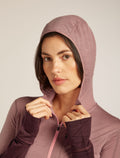 Women's Merino Blend 200 Realfleece™ Descender Long Sleeve Zip Hoodie Summit/Java - 8