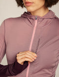 Women's Merino Blend 200 Realfleece™ Descender Long Sleeve Zip Hoodie Summit/Java - 9