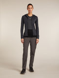 Women's Merino Blend 200 Realfleece™ Descender Long Sleeve Zip Hoodie Jet Hthr/Black - 3