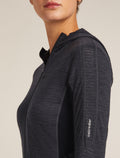 Women's Merino Blend 200 Realfleece™ Descender Long Sleeve Zip Hoodie Jet Hthr/Black - 5